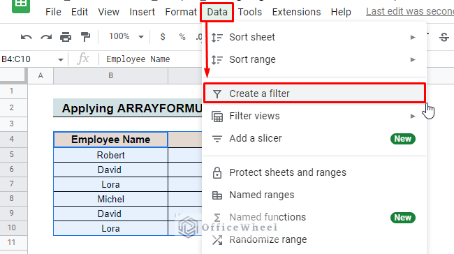 create filter to filter duplicates
